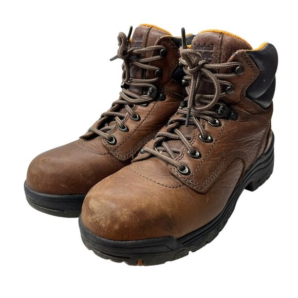 Timberland Shoes - Timberland Wormen's 8W 26388 Pro Titan Brown Leather Safety Toe Ankle Work Boots